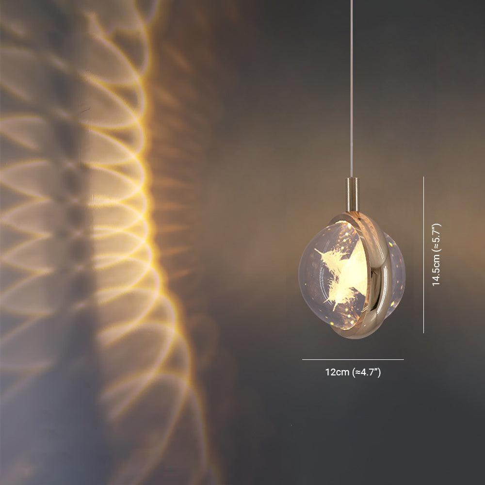 Arisha Diseño Esfera Cristal Lámpara Colgante Dorada
