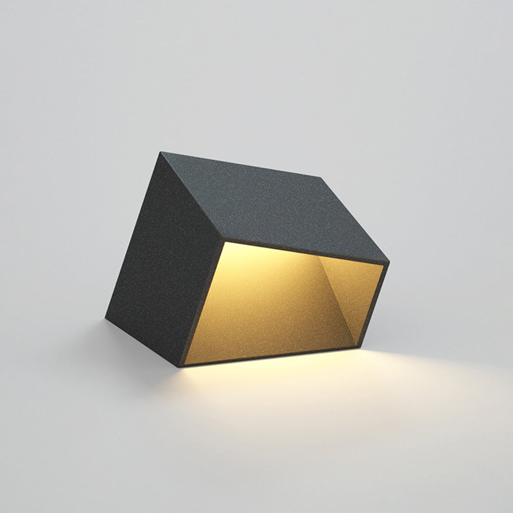 Ray Moderna Trapezoidal Metal/Acrílico Solar Lámpara Exterior, Negro