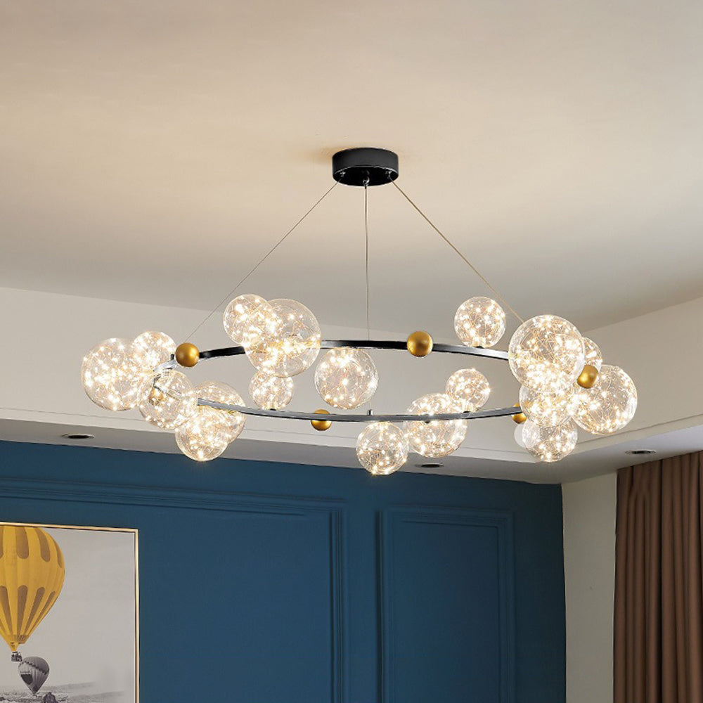 Valentina Círculo Redondo Candelabro/Lámpara Colgante Dorada