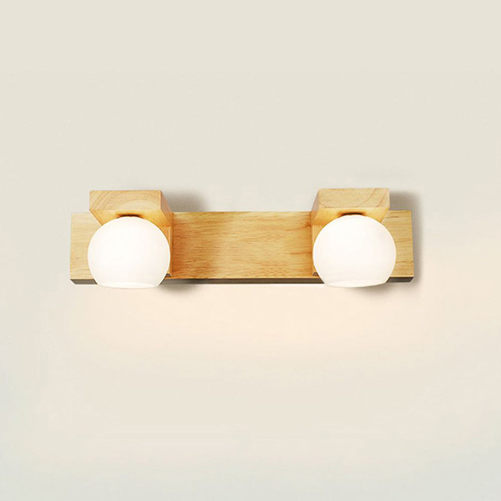 Muto LED Aplique de Pared Redondo Madera