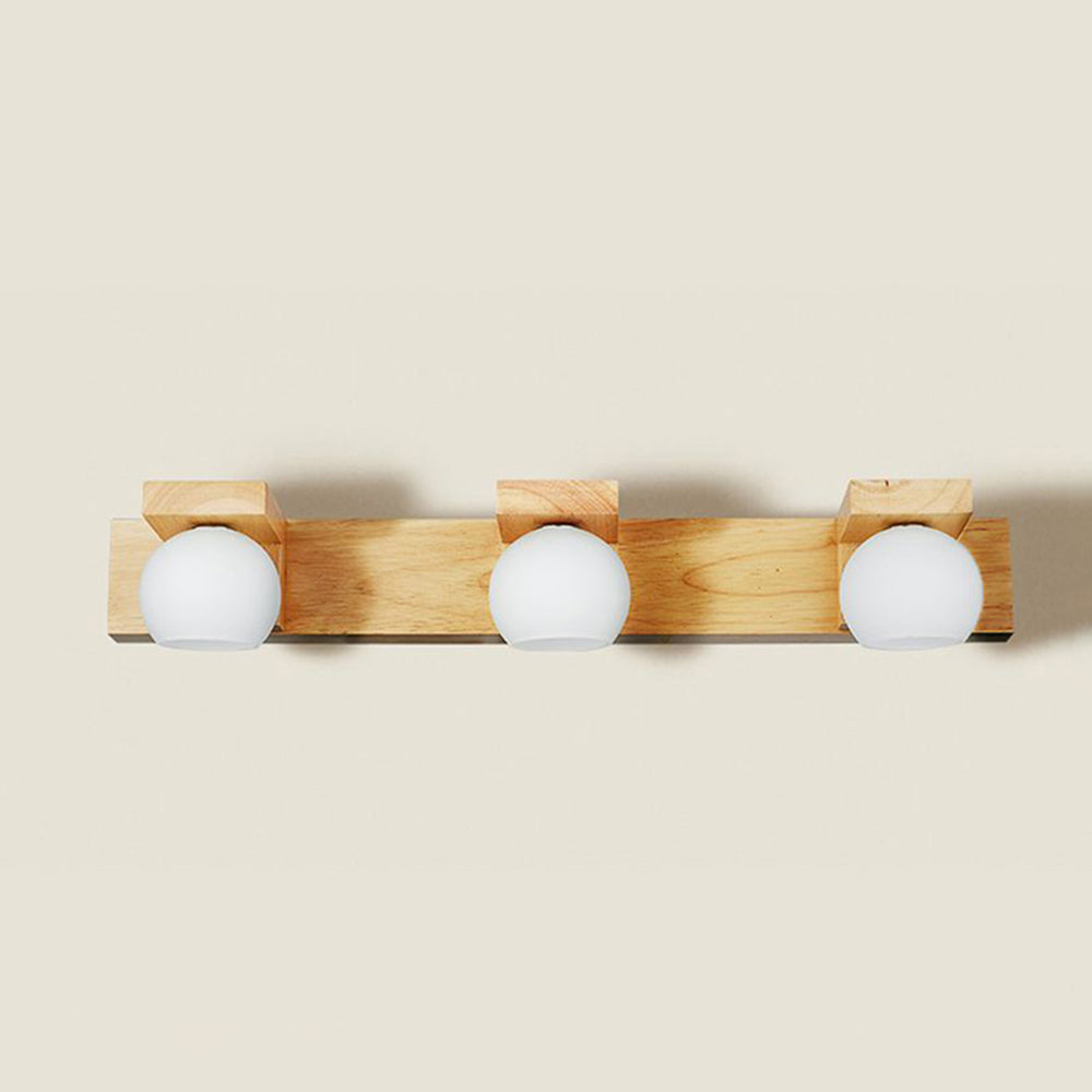 Muto LED Aplique de Pared Redondo Madera