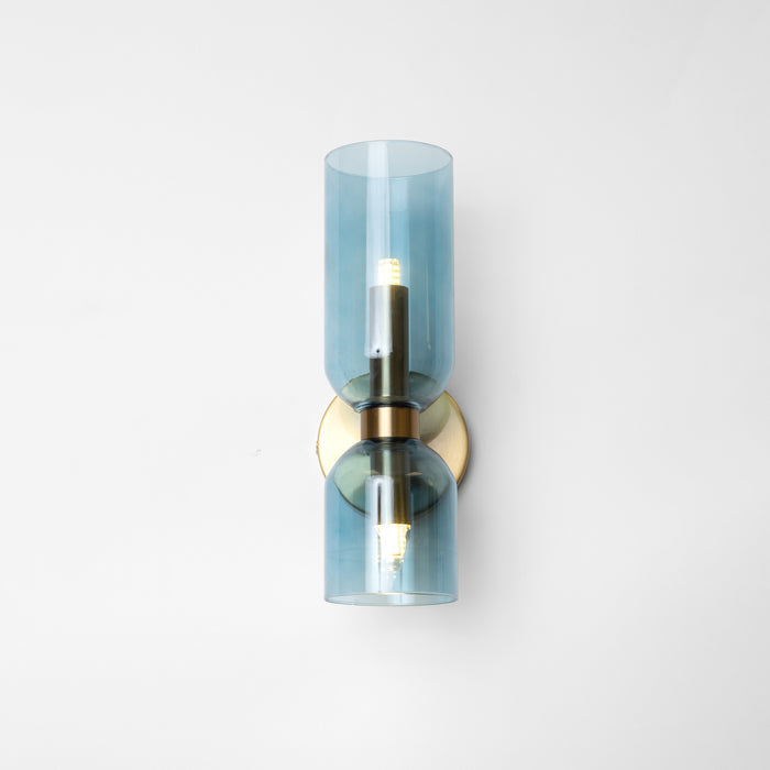 Valentina Lámpara de Pared de Vidrio para Dormitorio Azul/Gris/Blanco