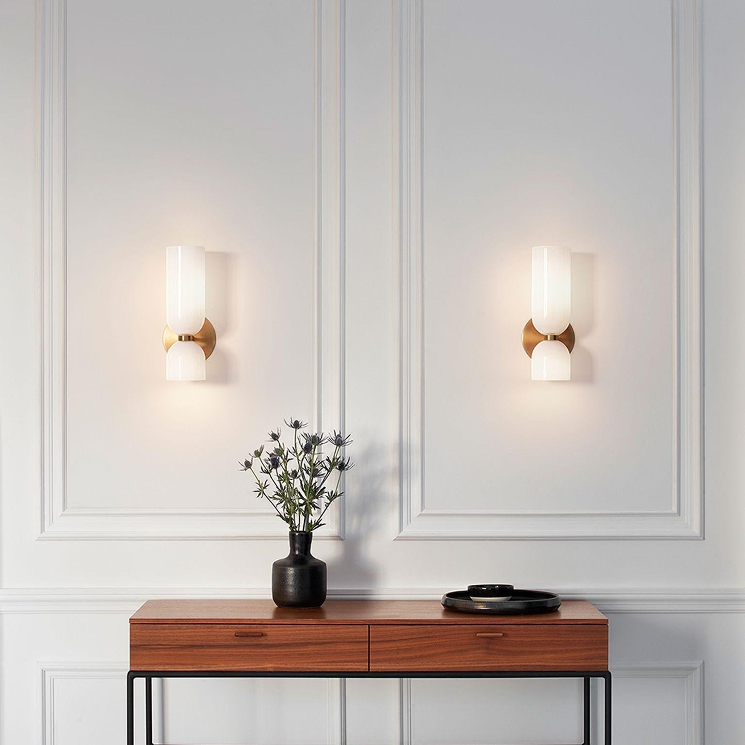 Valentina Lámpara de Pared de Vidrio para Dormitorio Azul/Gris/Blanco