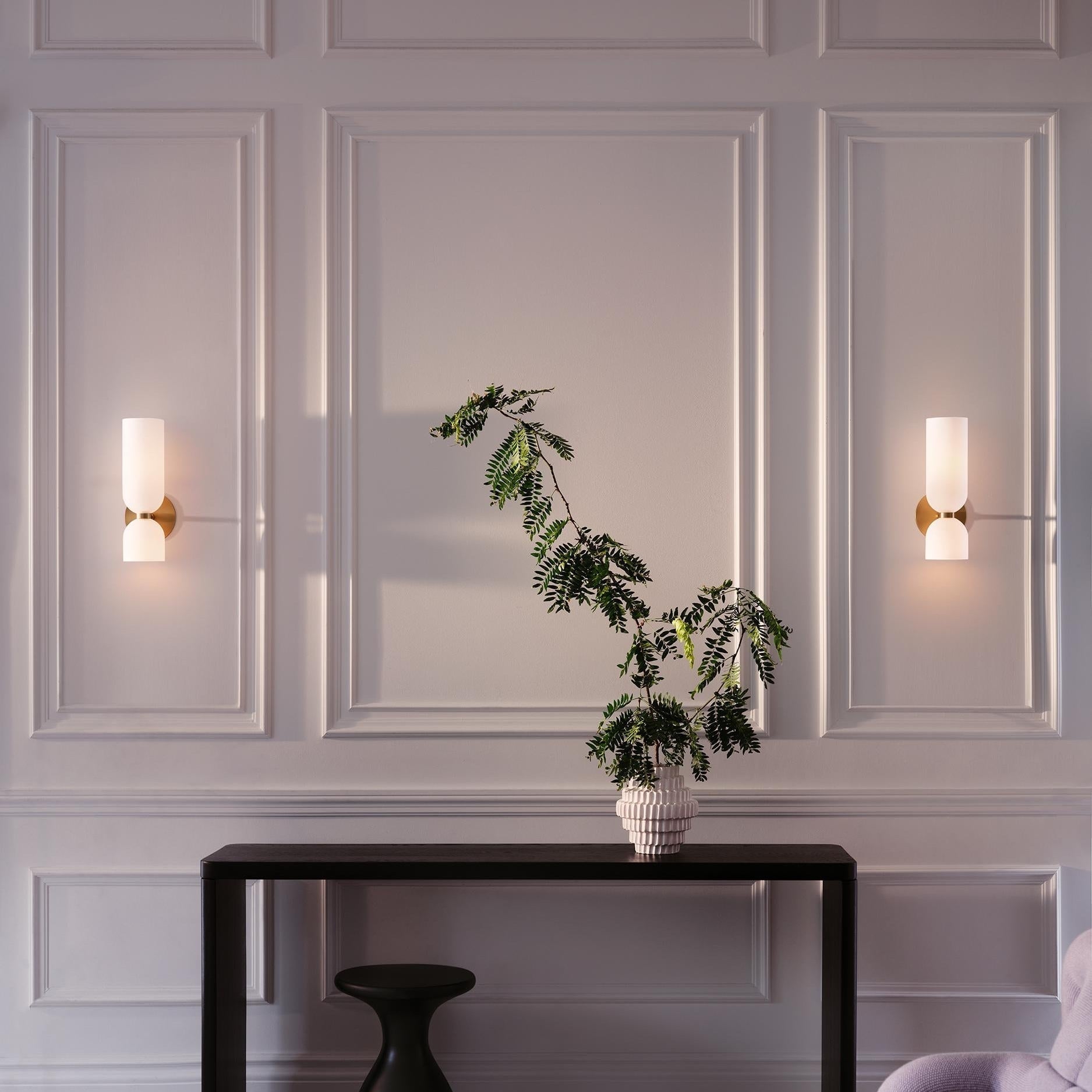 Valentina Lámpara de Pared de Vidrio para Dormitorio Azul/Gris/Blanco