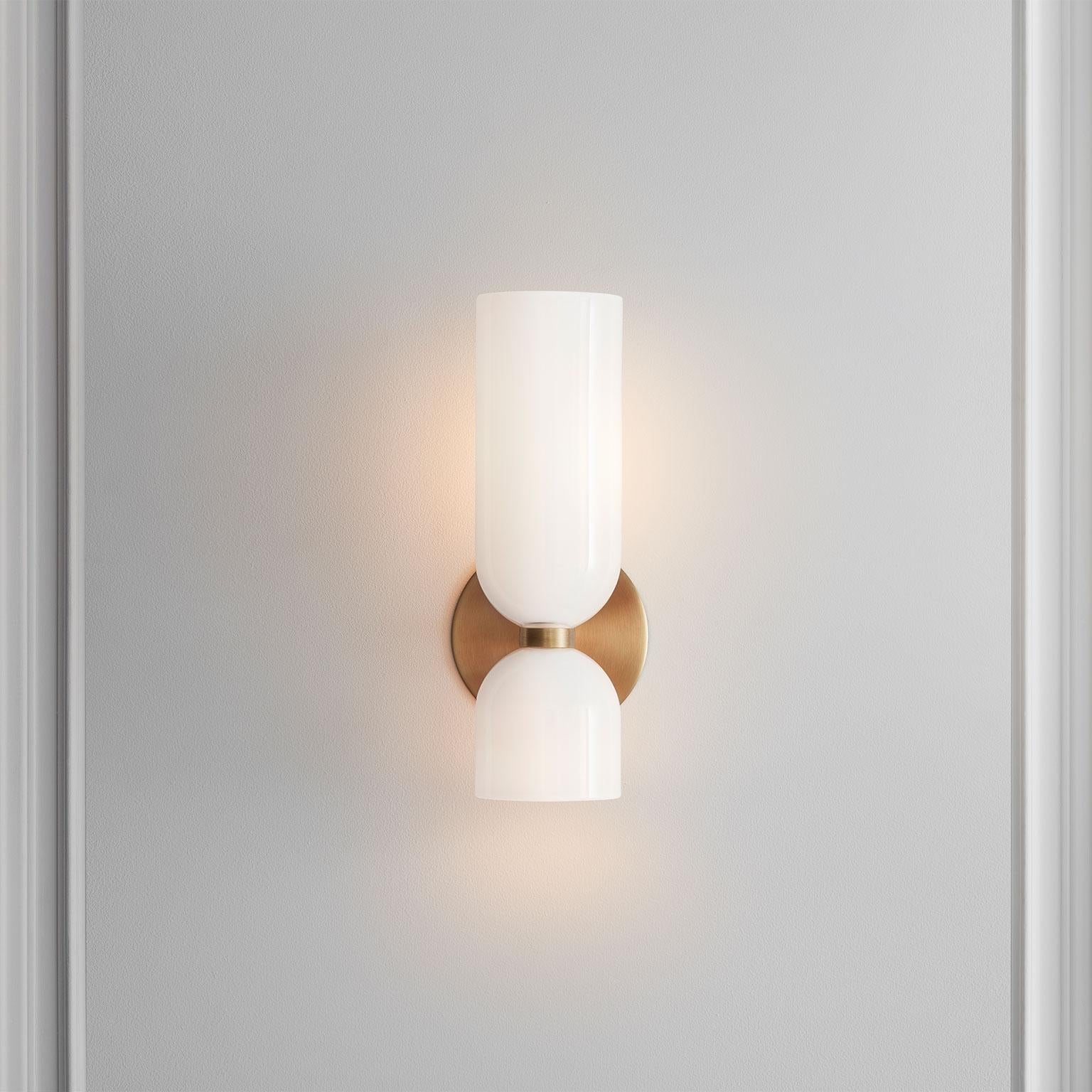 Valentina Lámpara de Pared de Vidrio para Dormitorio Azul/Gris/Blanco