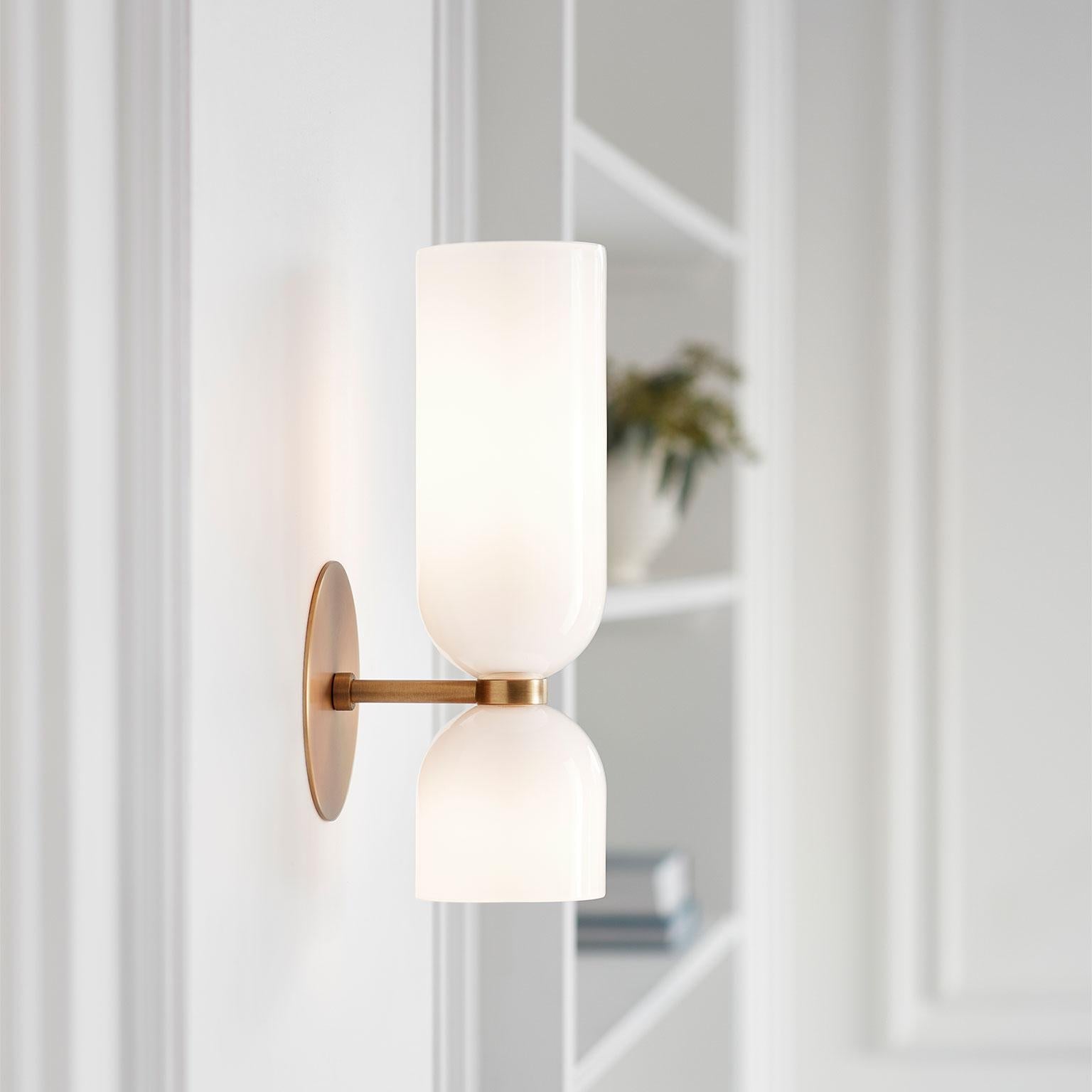 Valentina Lámpara de Pared de Vidrio para Dormitorio Azul/Gris/Blanco