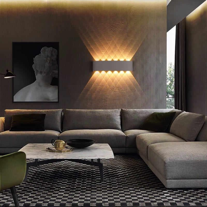 Ray Moderno Rectangular Metal/Acrílico Aplique de Pared Exterior