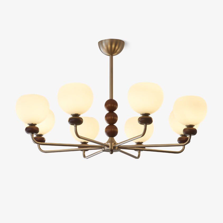 Orb Walnut Chandelier - Letslighting