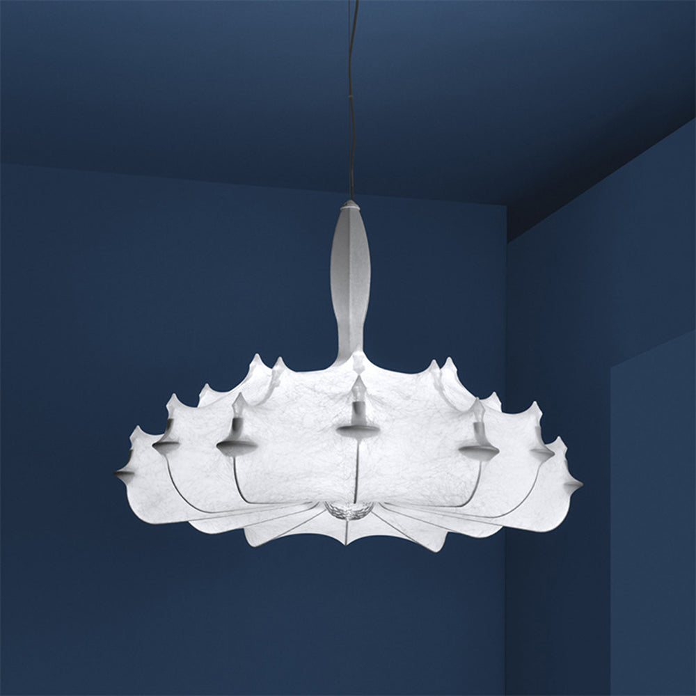 Ritta Moderna Metal/Seda Artificial Lámpara Colgante Blanca