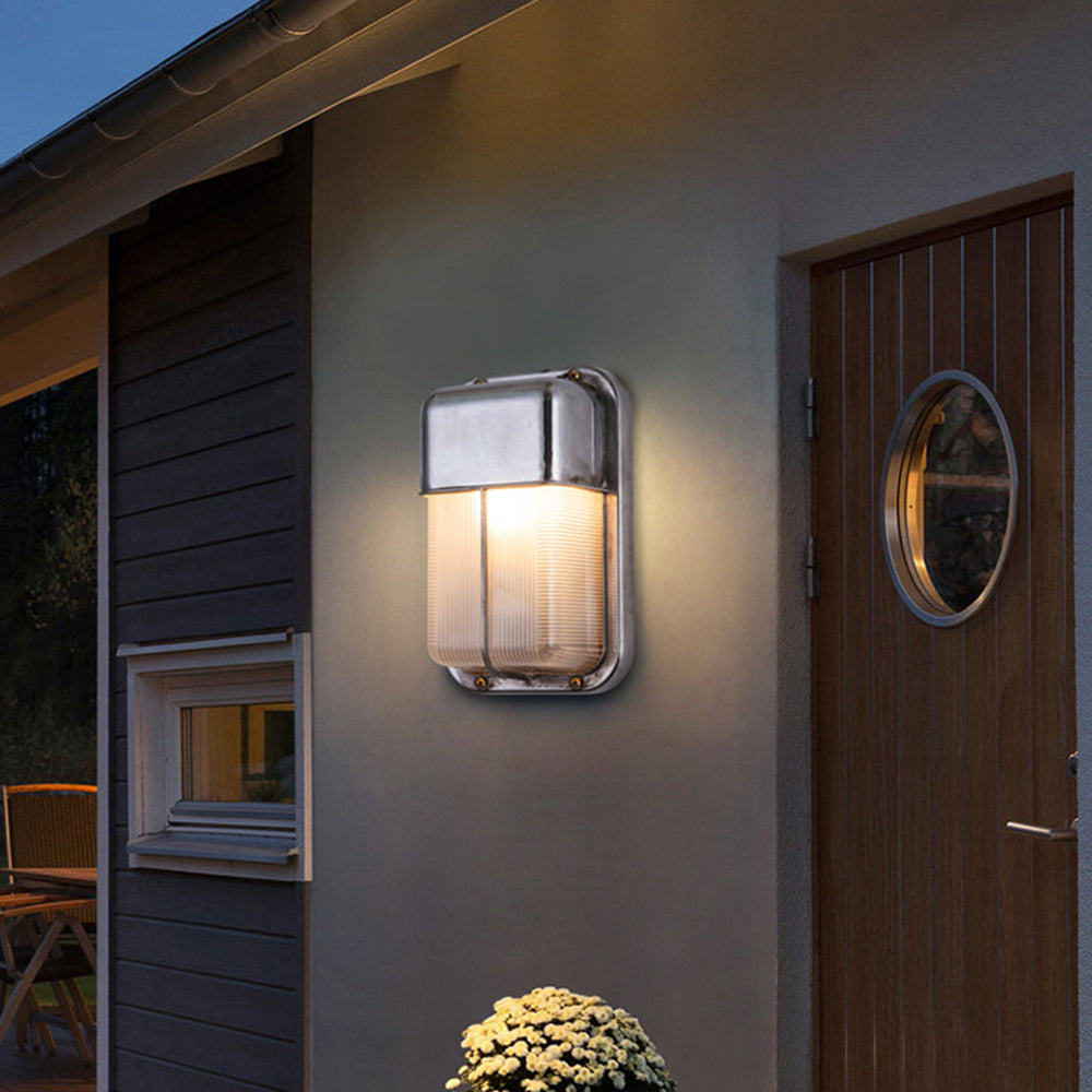 Orr Moderno Geométrico Metal LED Aplique de Pared Exterior Plata
