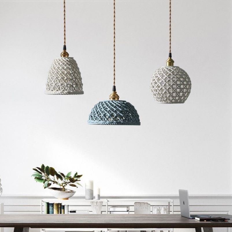 Valentina Moderno LED Lámpara Colgante Metal Blanco Azul Dormitorio/Cocina