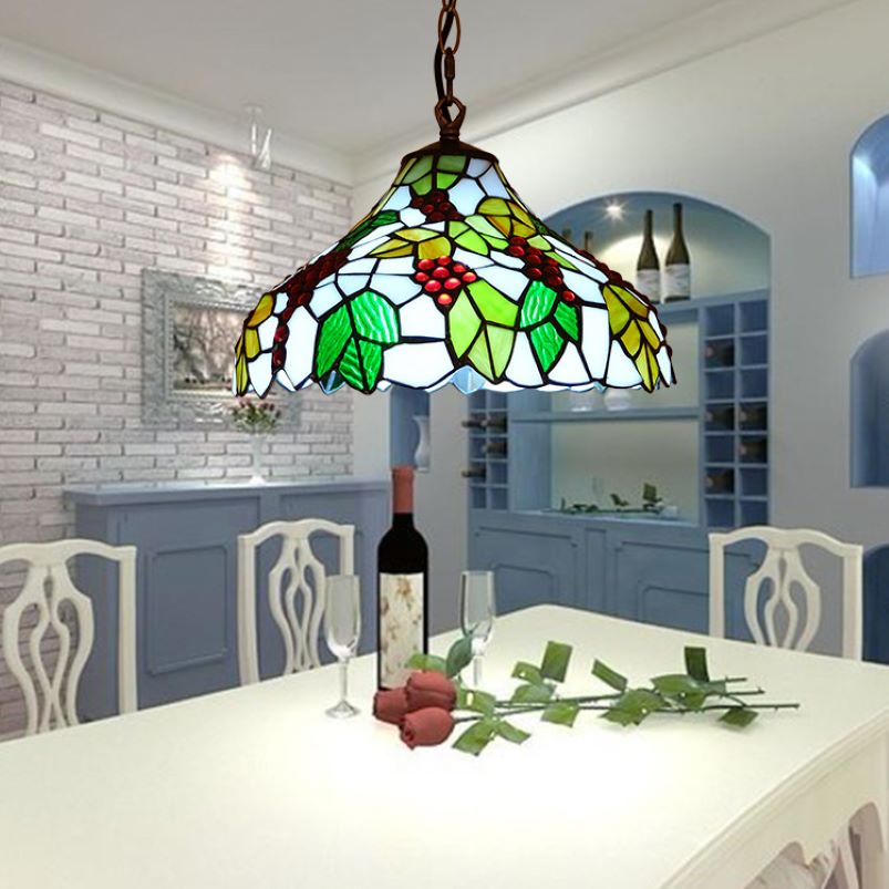 Tiffany Diseñador Lámpara Colgante Multicolor Metal Vidrio Salón/Cocina