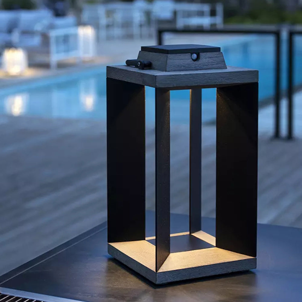Ray Contemporánea Rectangular Metal Lámpara De Pie Exterior