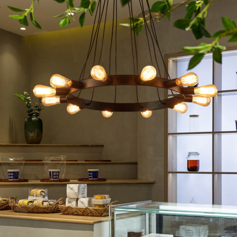 Silva Retro LED Lámparas de Araña Marrón Metal Salón/Bar/Comedor