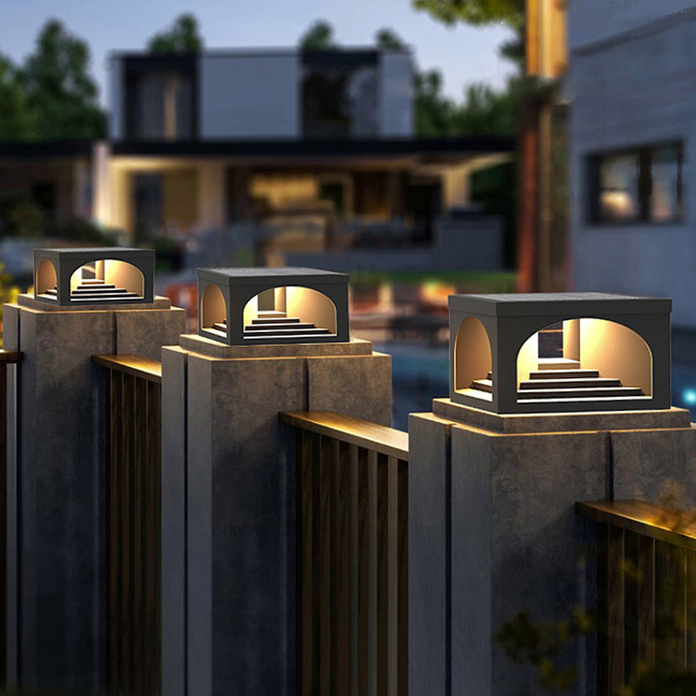 Ray Moderna Lámpara Exterior Solar Metal Patio