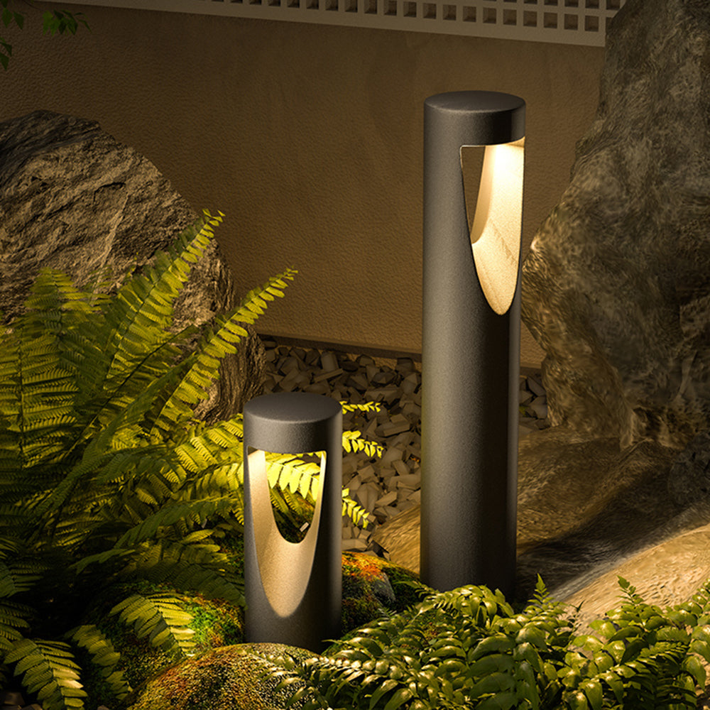 Ray Lámpara De Pie Exterior Moderna Cilíndrica Metal Patio
