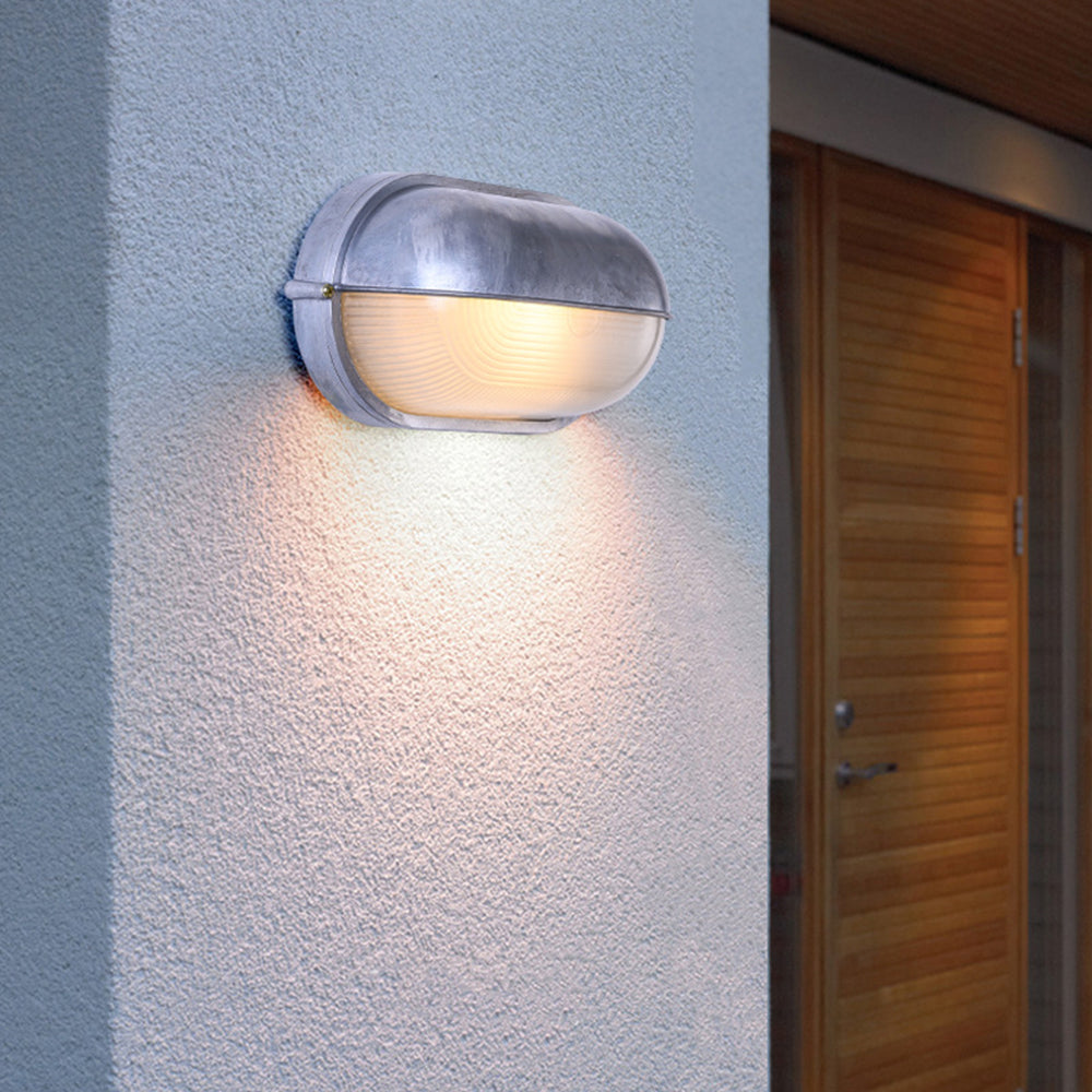 Orr Moderno Bola Estanco Aplique de Pared Exterior Plata/Oro