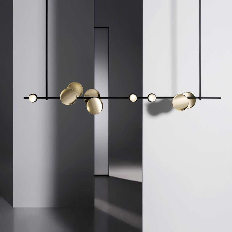 Avi Moderna Diseño Lineal Metal Lámpara Colgante Dorada