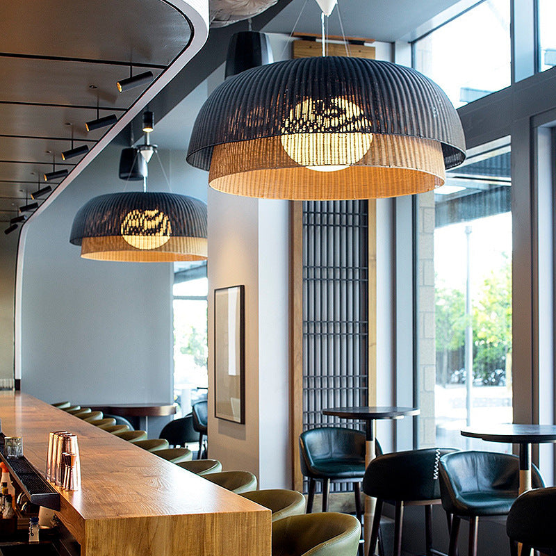 Ritta Bucólico LED Lámpara colgante Metal/Ratán Salón/Comedor