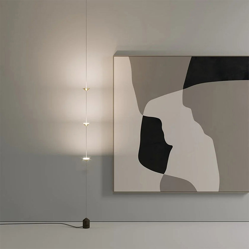 Edge Minimalista Lineal Metal/Acrílico Lámpara de Pie Oro