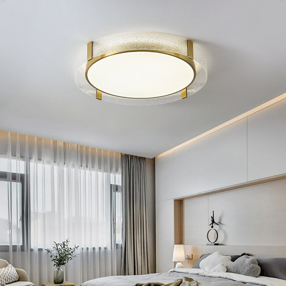 Arisha Moderna Redonda Vidrio LED Lámpara de Techo Oro