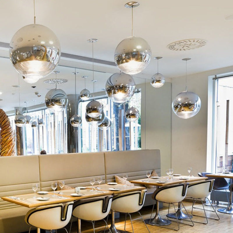 Valentina Industrial Redondo Metal Vidrio Lámpara Colgante Salón