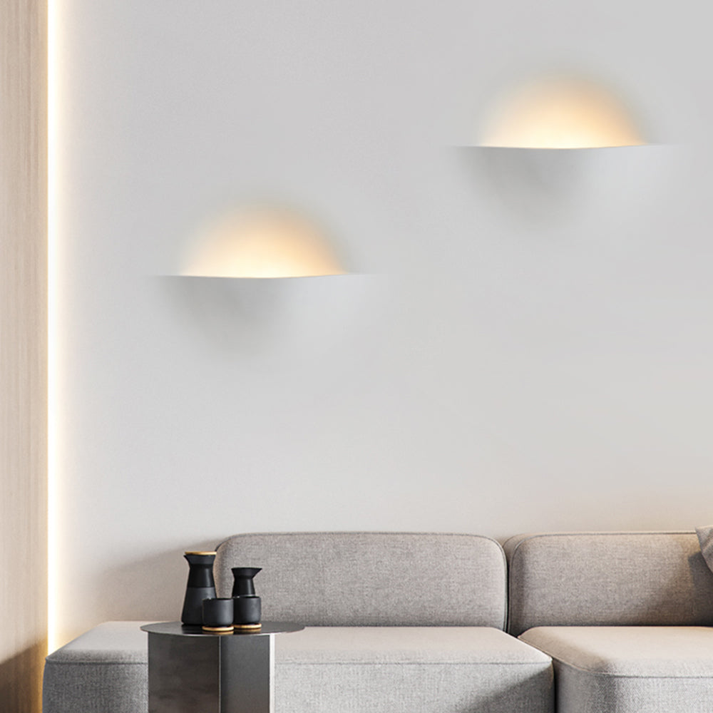 Aria Moderno Empotrable Metal/Yeso LED Aplique de Pared Blanco