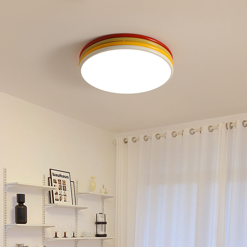 Arisha Moderna Industrial Redonda LED Lámpara de Techo Metal Acrílico Dormitorio