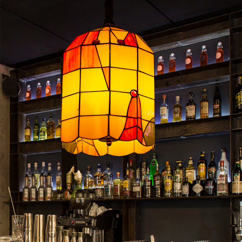 Tiffany Moderno LED Lámpara Colgante Amarillo Metal/Vidrio Salón/Cocina