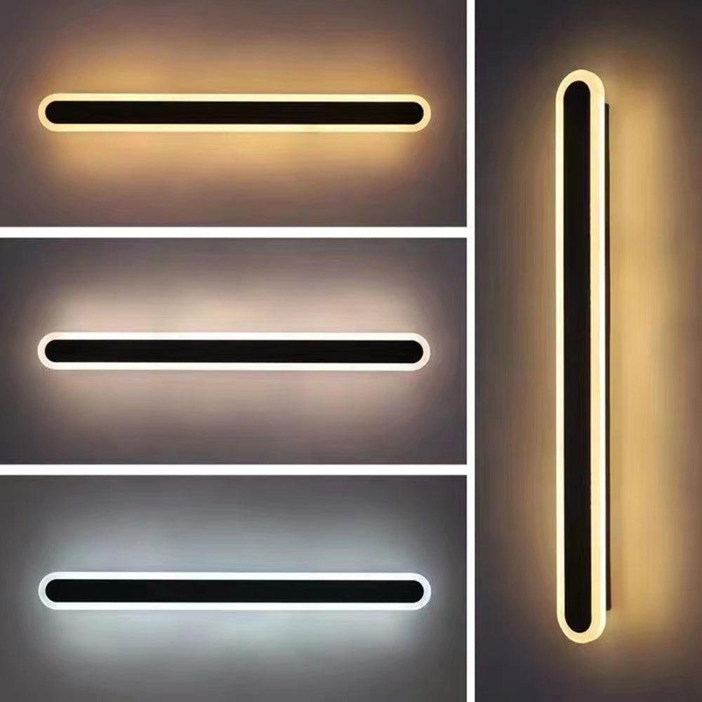 Ray Minimalista Ovalado Lineal Aplique de Pared Exterior
