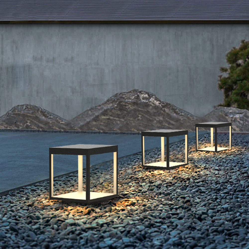 Ray Contemporánea Cuadrado Metal Lámpara De Pie Patio