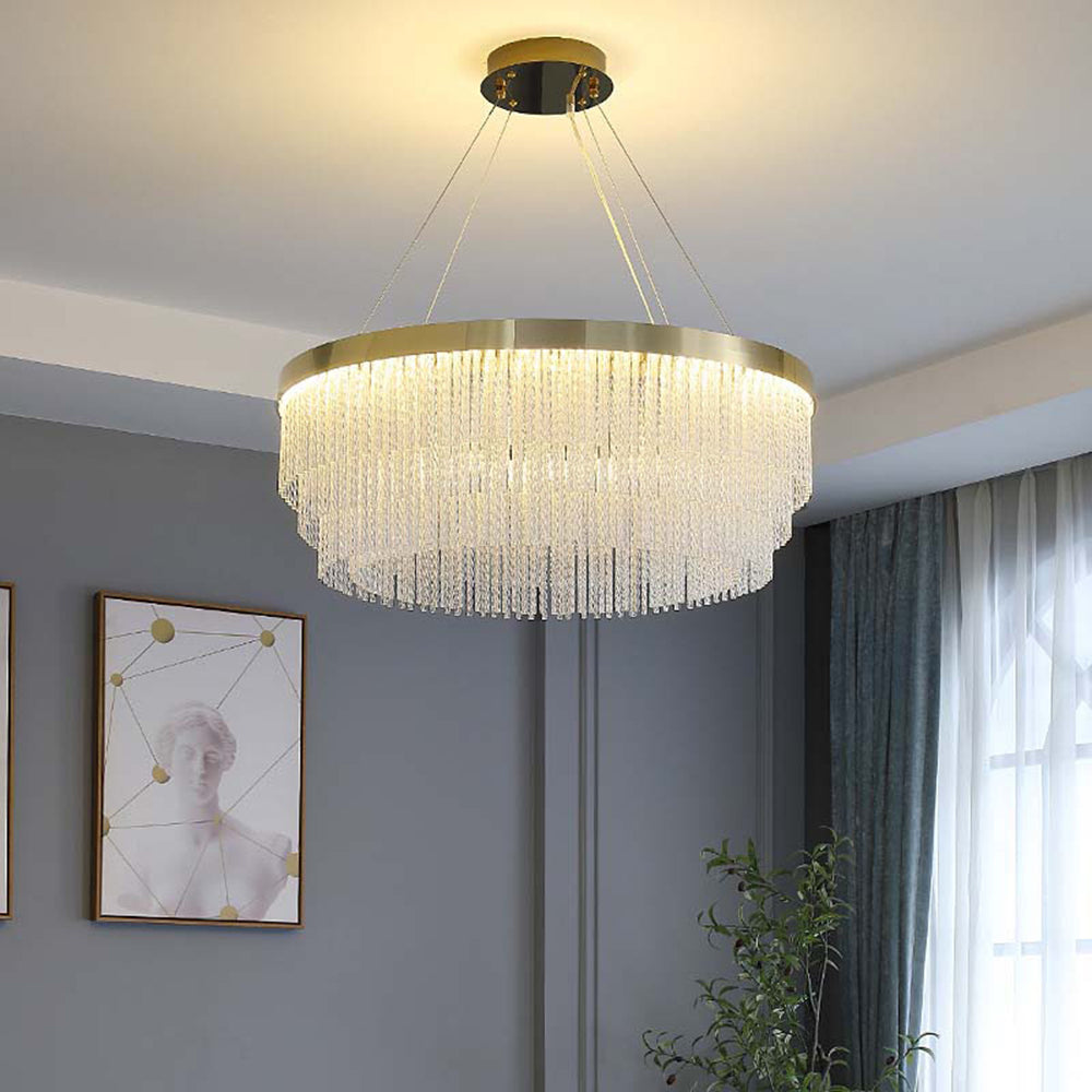 Arisha Moderna Luja Diseño Cristal Lámpara Colgante Dorada