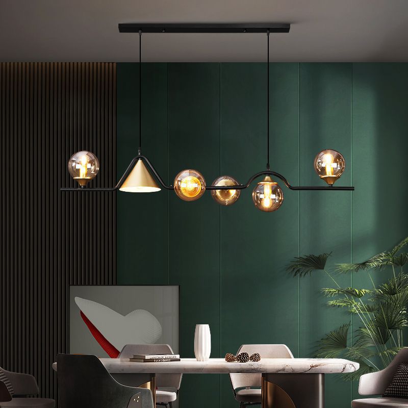 Arisha Moderno LED Lámpara Colgante Negro/Oro Vidrio Salón/Dormitorio