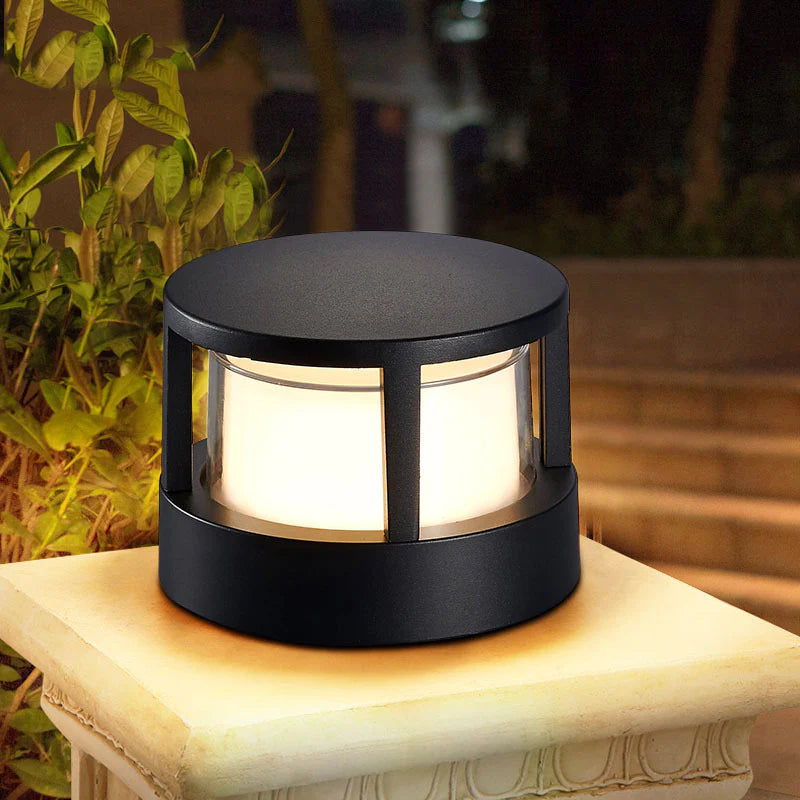 Ray Moderna Lámpara Exterior Cilíndrica Metal Acrílico Patio
