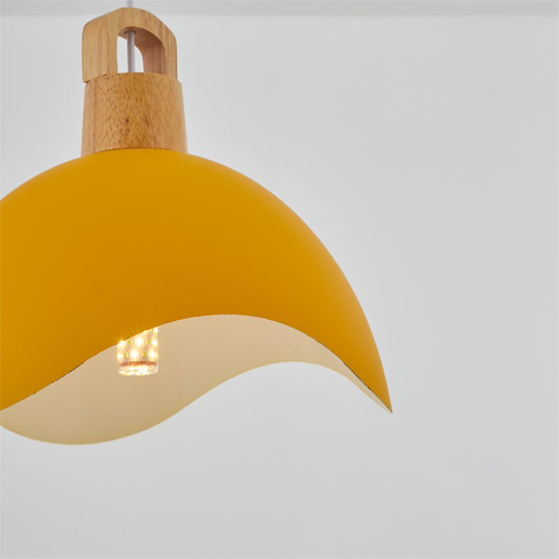 Valentina Decorativa Metal Minimalista Lámpara Colgante Madera