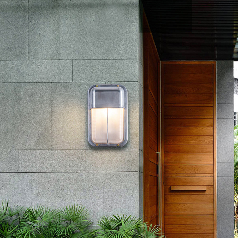 Ray Lámpara de Pared Geométrica de Metal y Vidrio para Exterior