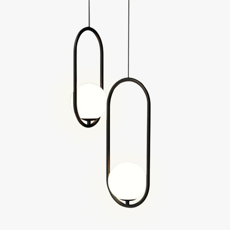 Valentina Minimalista Esférico Metal/Acrílico Lámpara Colgante Negra/Dorada
