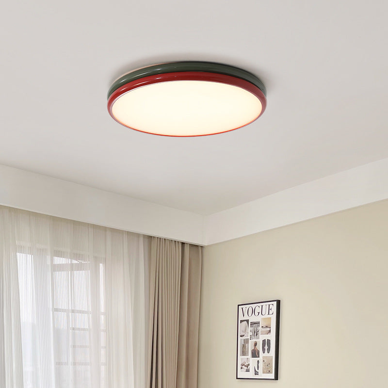 Arisha Moderna Industrial Redonda LED Lámpara de Techo Metal Acrílico Dormitorio