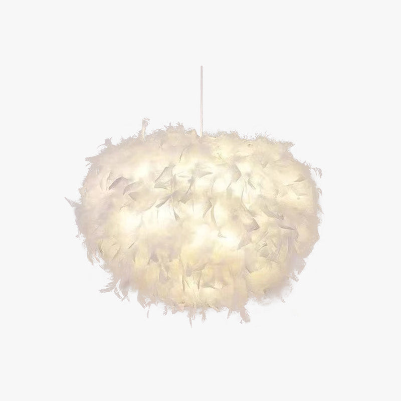 O'Moore Nórdica Pluma Lámpara Colgante Blanca/Rosa