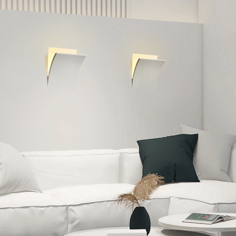 Aria Moderno Empotrable Metal/Yeso LED Aplique de Pared Blanco