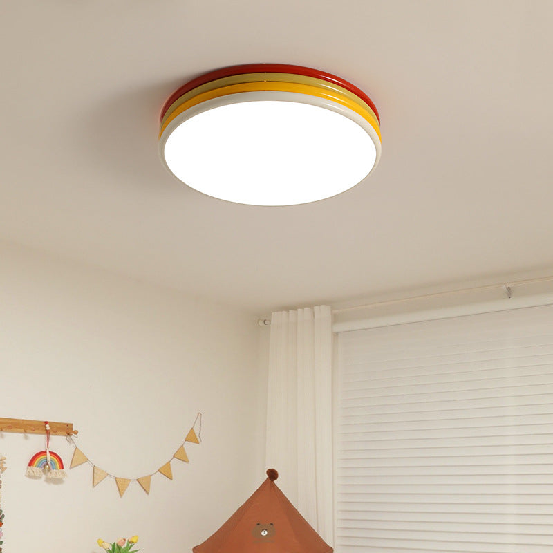 Arisha Moderna Industrial Redonda LED Lámpara de Techo Metal Acrílico Dormitorio