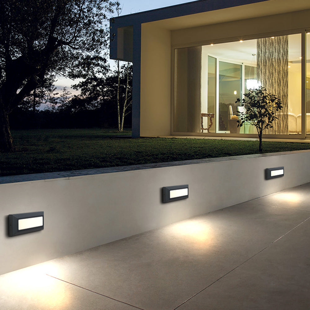 Ray Moderna Rectangular Metal Acrílico Aplique Exterior