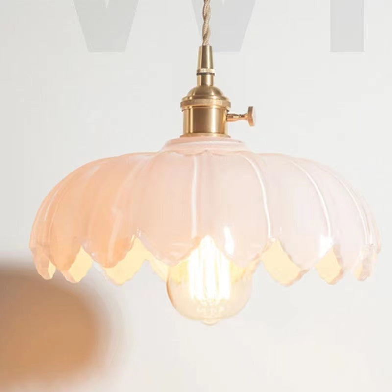 Valentina Retro LED Lámpara Colgante Vidrio/Metal Flor Comedor