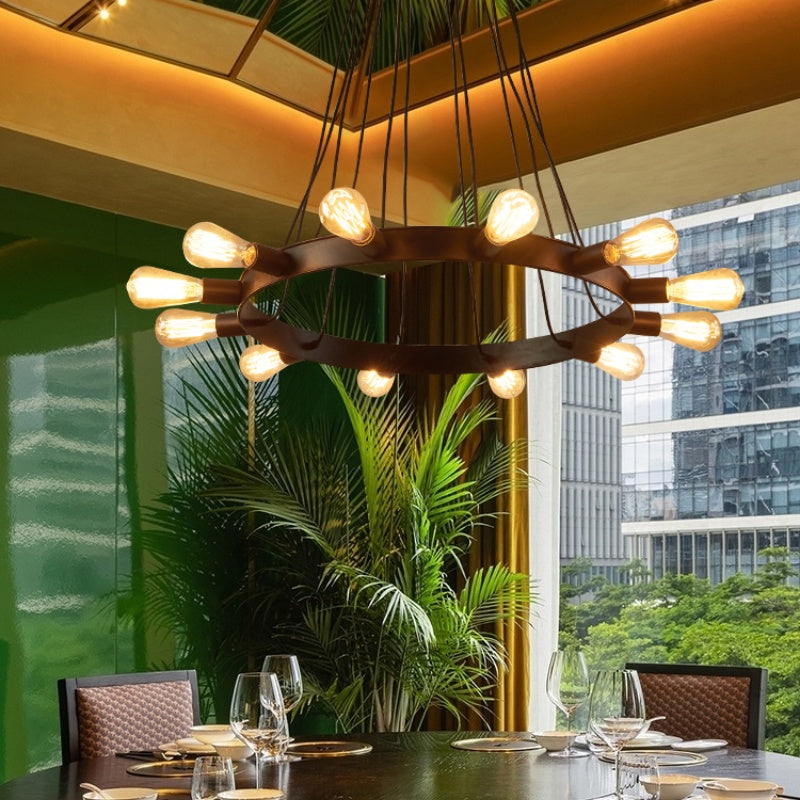 Silva Retro LED Lámparas de Araña Marrón Metal Salón/Bar/Comedor