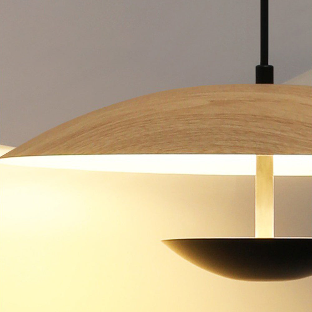Arisha Moderna Minimalista Metal Lámpara Colgante Madera/Marrón