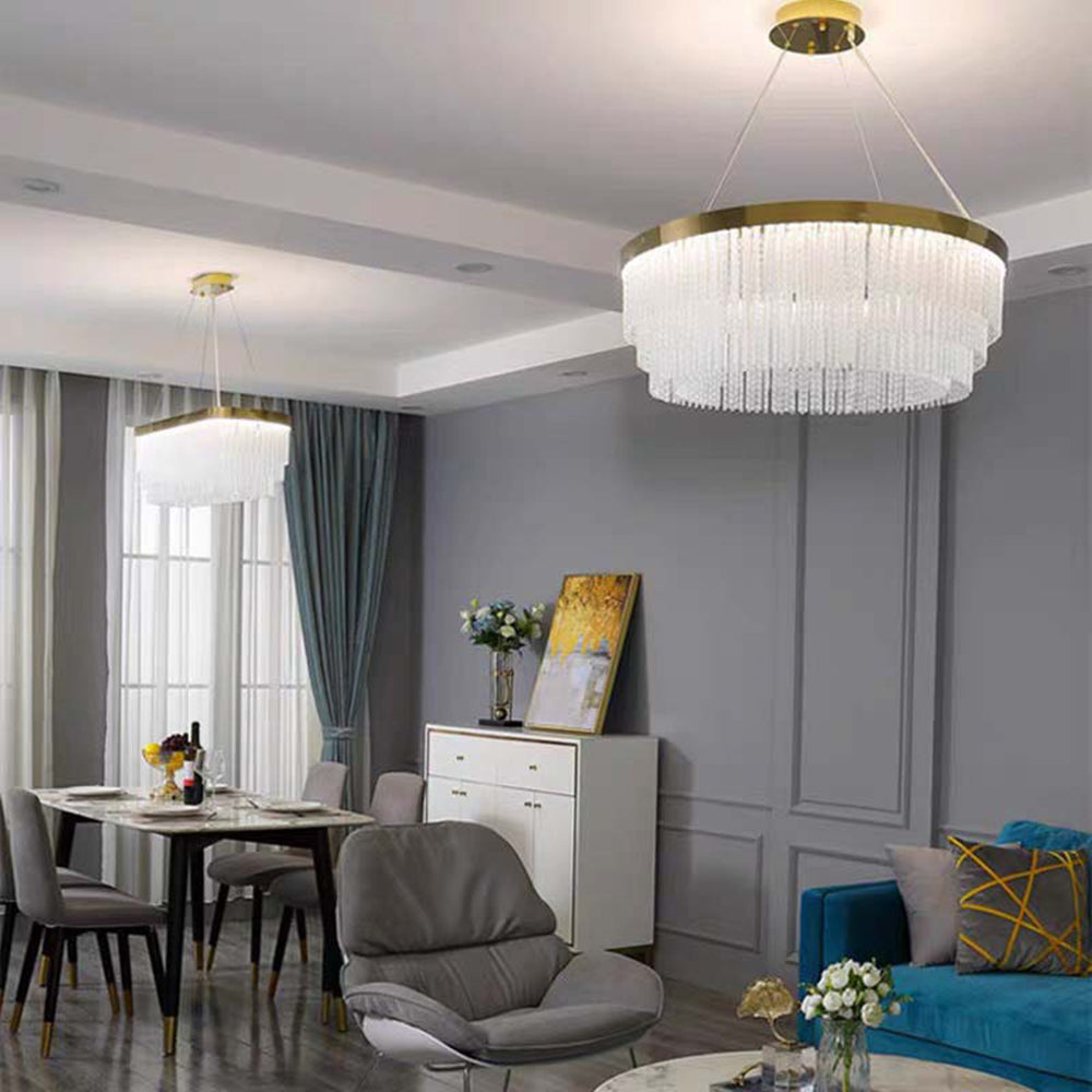 Arisha Moderna Luja Diseño Cristal Lámpara Colgante Dorada