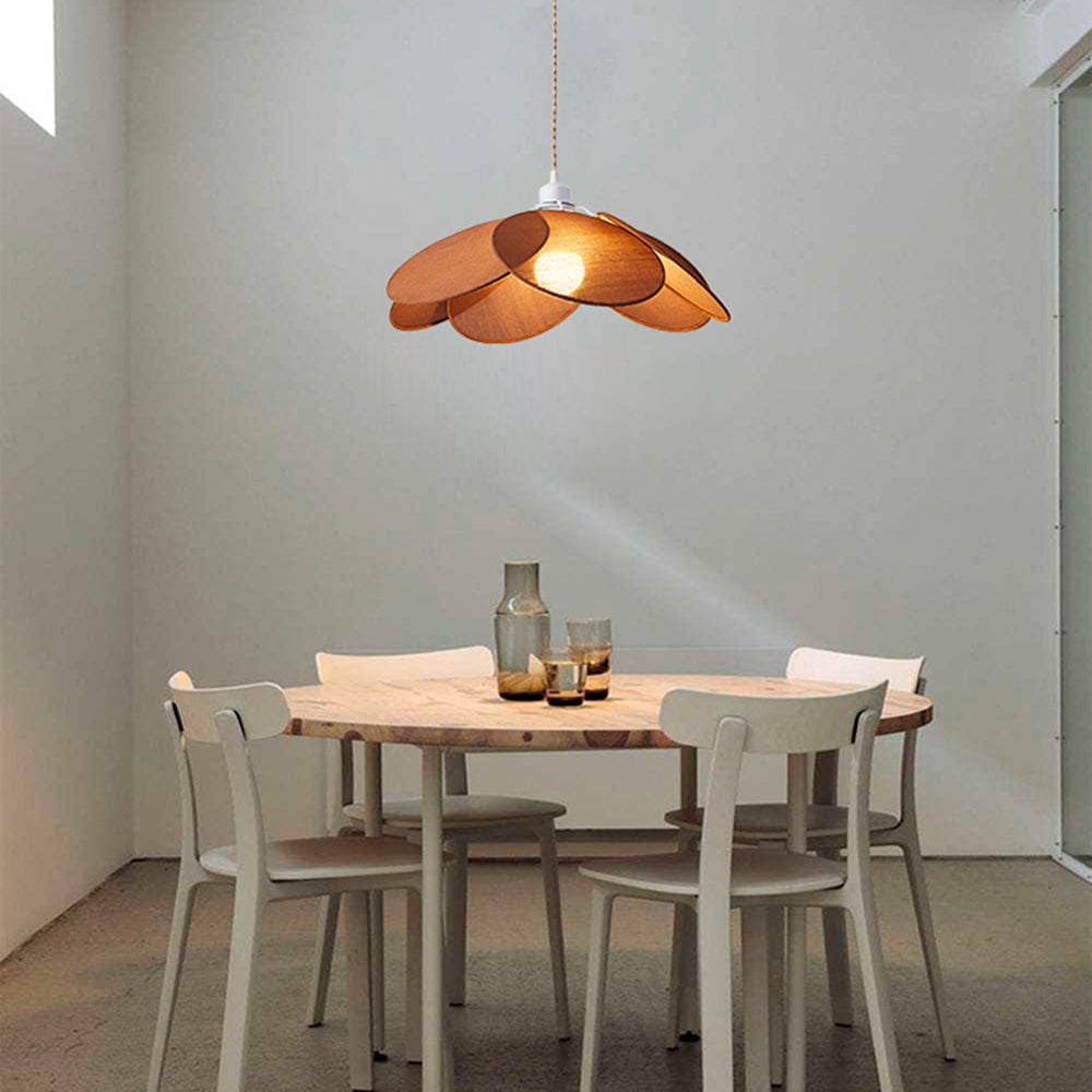 Ritta Decorativa Flor Metal/Tela Lámpara Colgante Naranja/Marrón/Beige