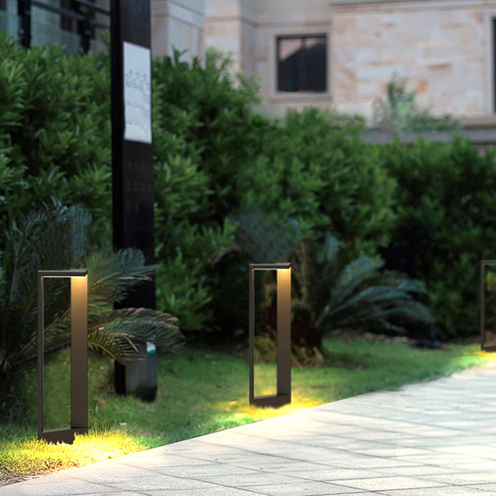 Ray Minimalista Metal Rectangular Lámpara De Pie Exterior
