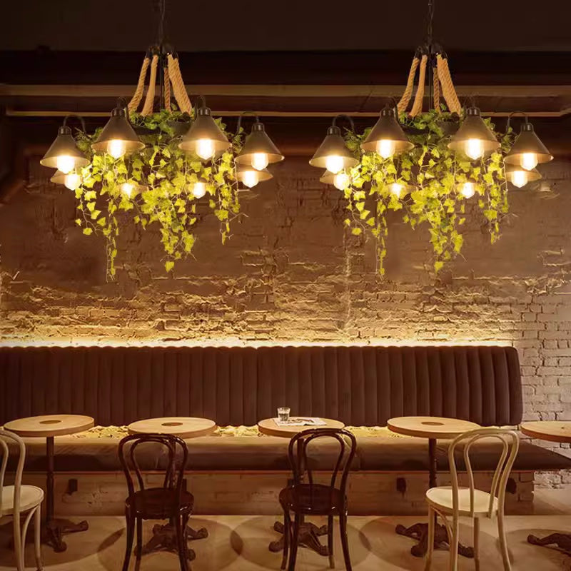 Arisha Retro LED Lámparas de Araña Negro Metal Comedor/Bar/Salón