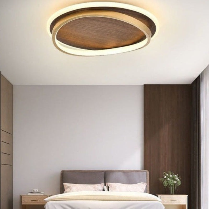 Arisha Moderno Redondo Atenuable Plafón Gold Metal Acrílico Dormitorio